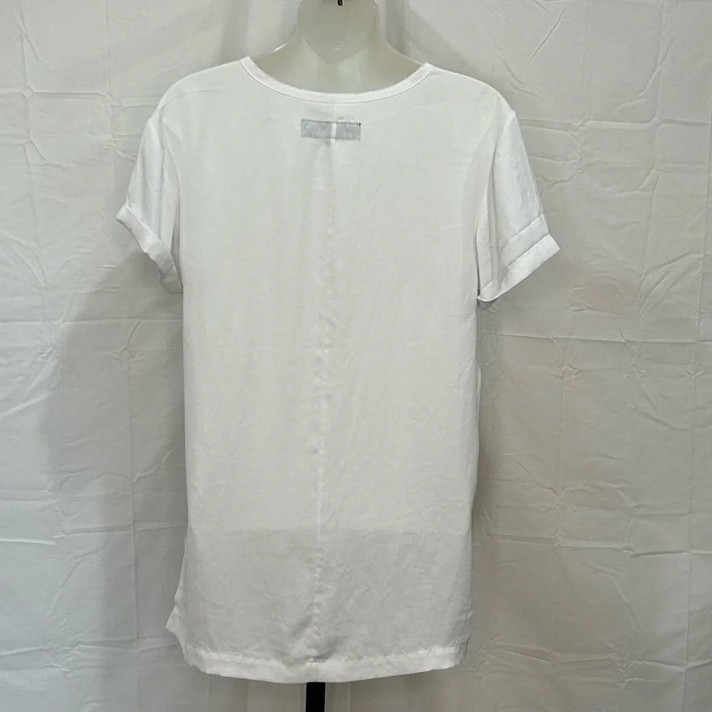 Rag & Bone White Relaxed High Low Short Sleeve Tee